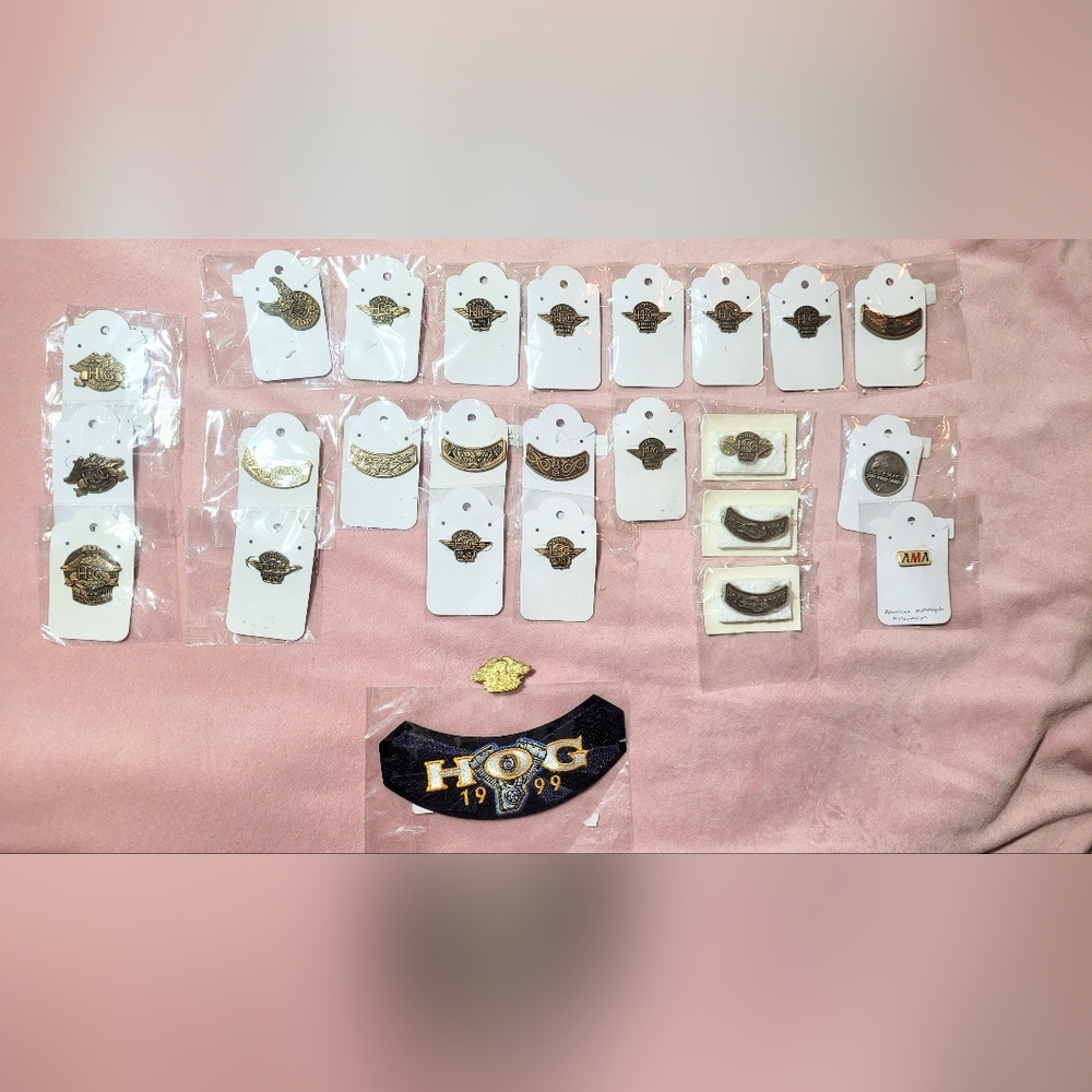 Harley-Davidson Pin Lot (25) HOG Pins Brass Rare Ladies 1983-2006 Patch Assorted